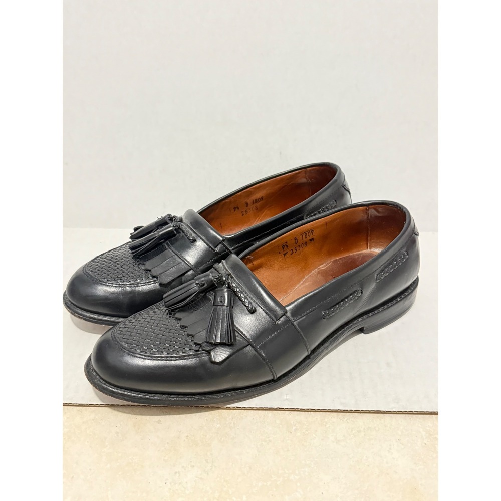 Allen Edmonds Cody Mens 9.5 D Black Woven Kiltie Tassel Loafers 25308